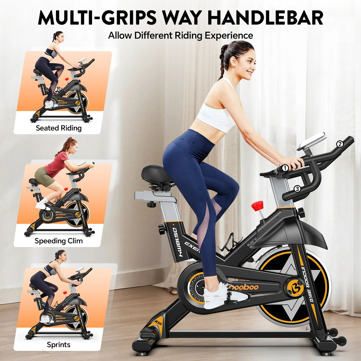 LNOW Commercial Built - in Bluetooth Fan Exercise Bike, Adjustable Air Resistance with Dual - Action Handlebars, Heavy Duty Indoor Cycling Bike for Home Gym Traininning, 350 lb Arm/Leg Cardio Workout