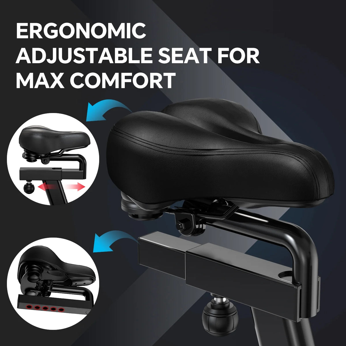 LNOW Commercial Built - in Bluetooth Fan Exercise Bike, Adjustable Air Resistance with Dual - Action Handlebars, Heavy Duty Indoor Cycling Bike for Home Gym Traininning, 350 lb Arm/Leg Cardio Workout