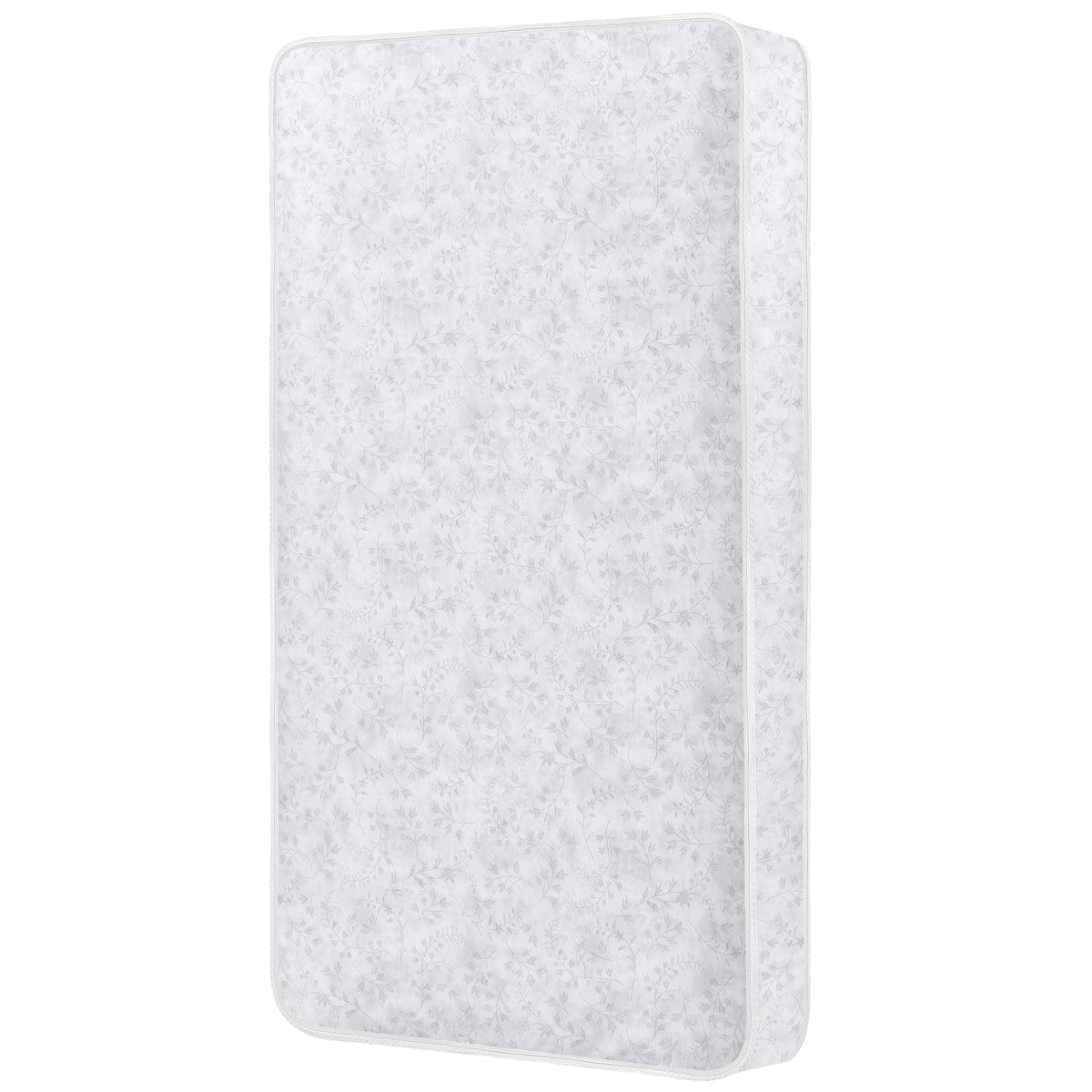 on Me Twinkle 5 88 Coil Crib and Toddler Mattress. Morning Mist Floral. Greenguard Gold Certified