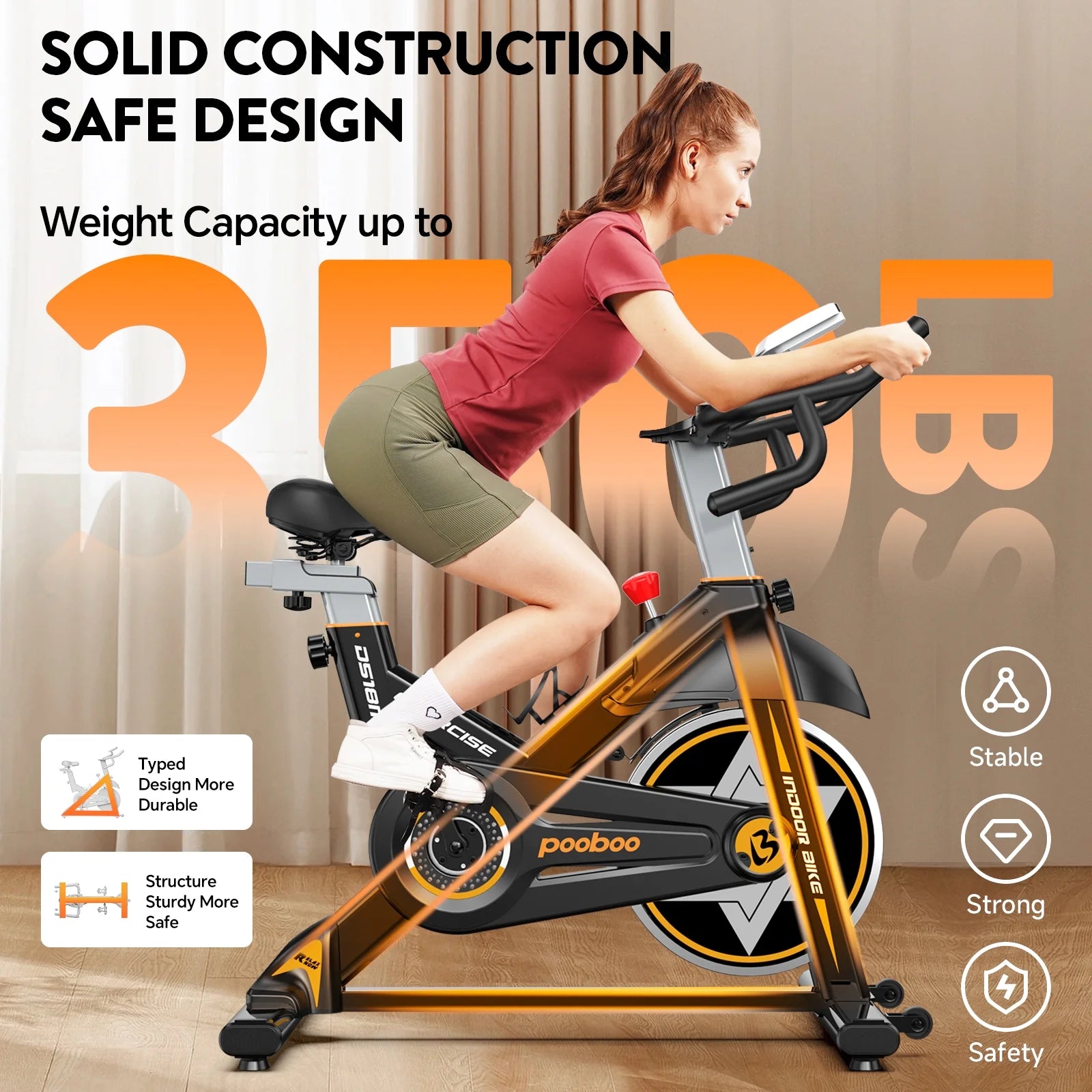 LNOW Commercial Built - in Bluetooth Fan Exercise Bike, Adjustable Air Resistance with Dual - Action Handlebars, Heavy Duty Indoor Cycling Bike for Home Gym Traininning, 350 lb Arm/Leg Cardio Workout