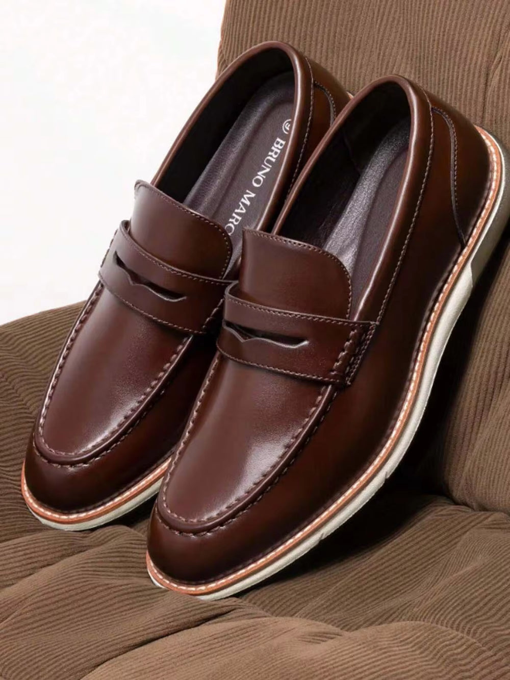 Men's Classic Penny Loafer Dress Slip-On Shoes With Comfortable Fit And Long-Lasting Vegan Leather