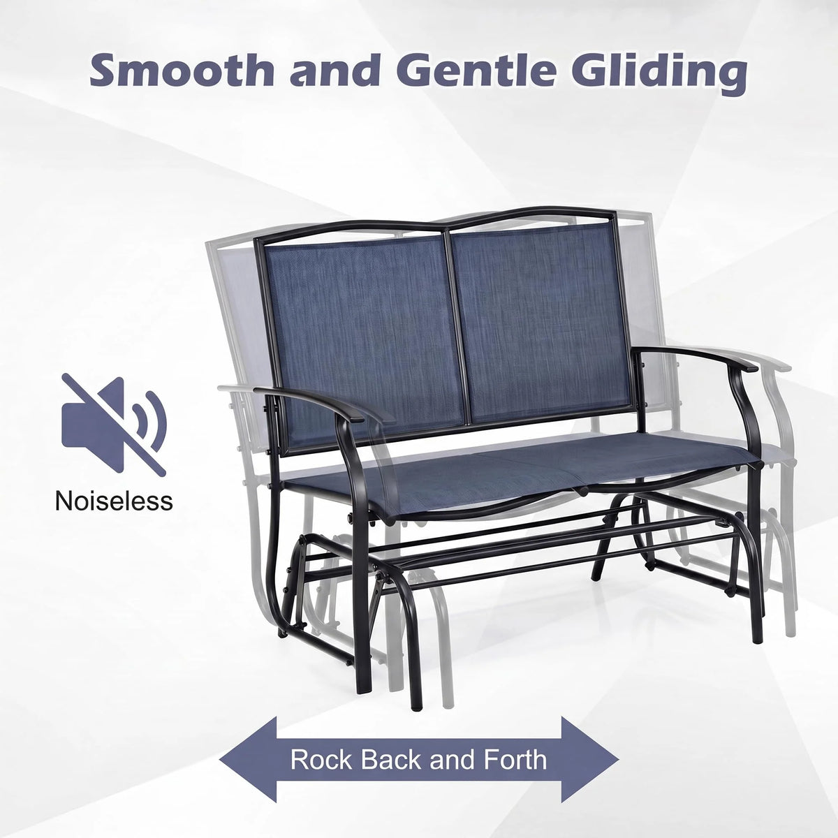 Tangkula 2-Person Patio Swing Glider Bench