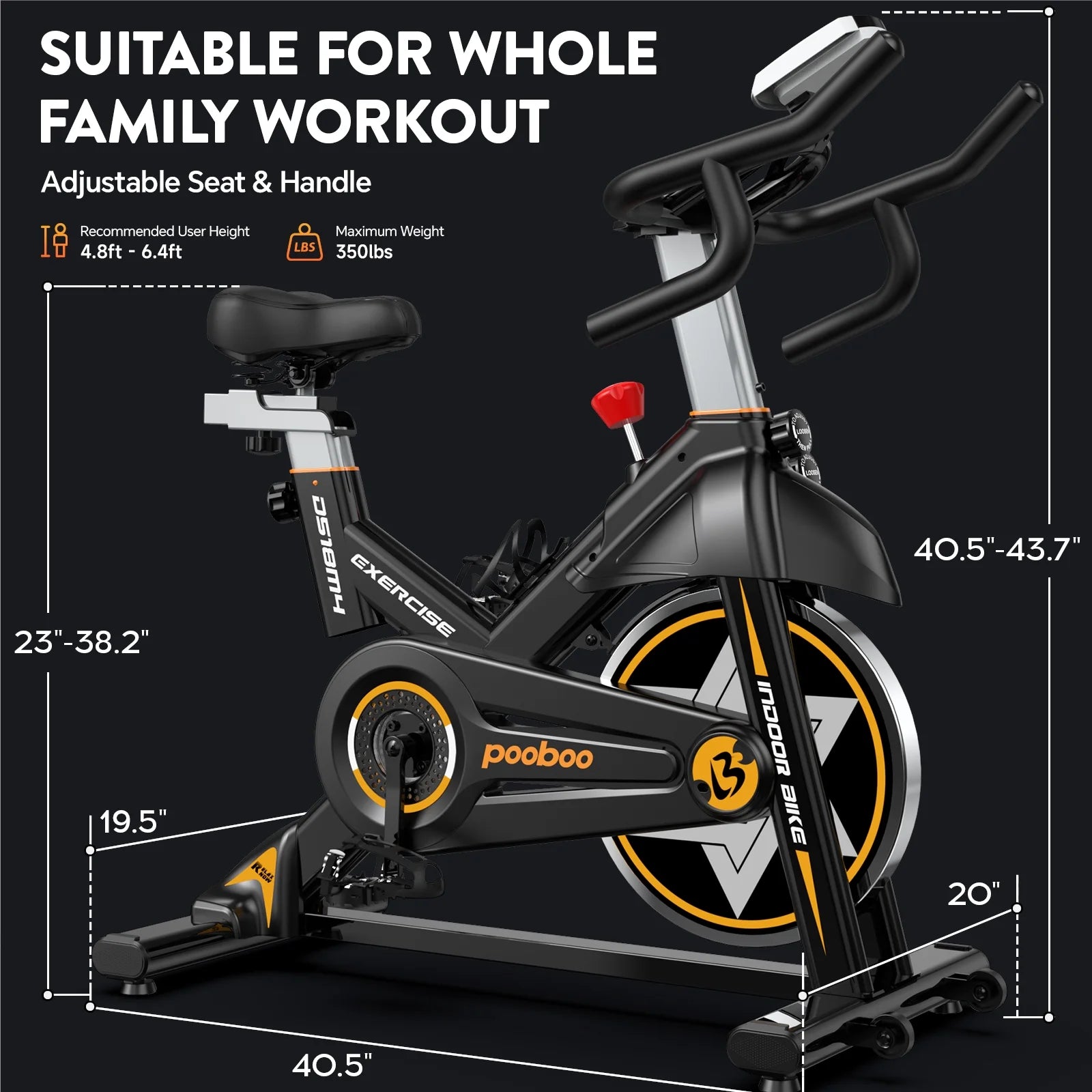 LNOW Commercial Built - in Bluetooth Fan Exercise Bike, Adjustable Air Resistance with Dual - Action Handlebars, Heavy Duty Indoor Cycling Bike for Home Gym Traininning, 350 lb Arm/Leg Cardio Workout
