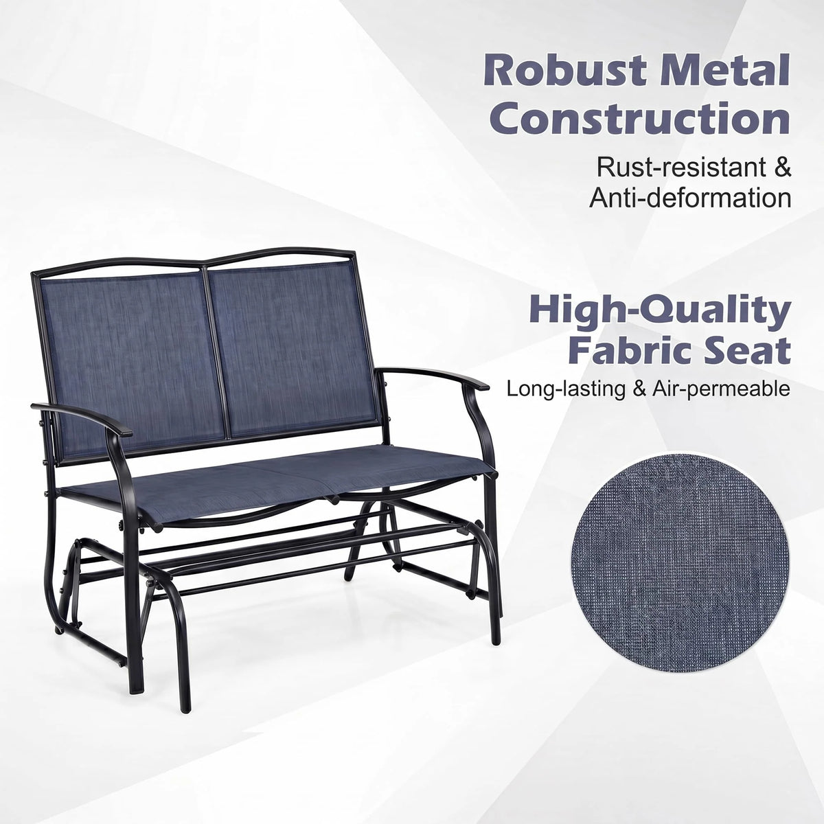 Tangkula 2-Person Patio Swing Glider Bench