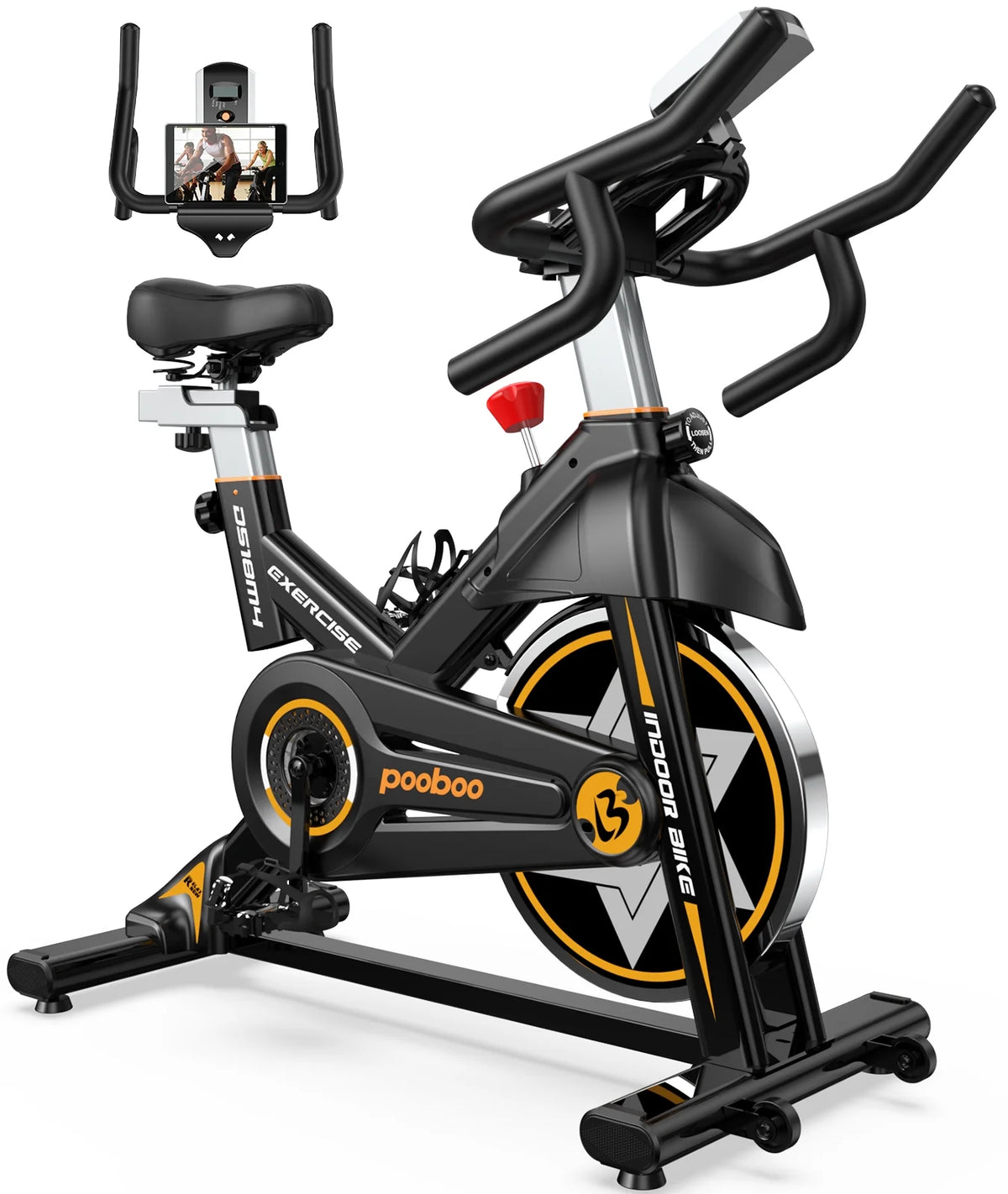 LNOW Commercial Built - in Bluetooth Fan Exercise Bike, Adjustable Air Resistance with Dual - Action Handlebars, Heavy Duty Indoor Cycling Bike for Home Gym Traininning, 350 lb Arm/Leg Cardio Workout