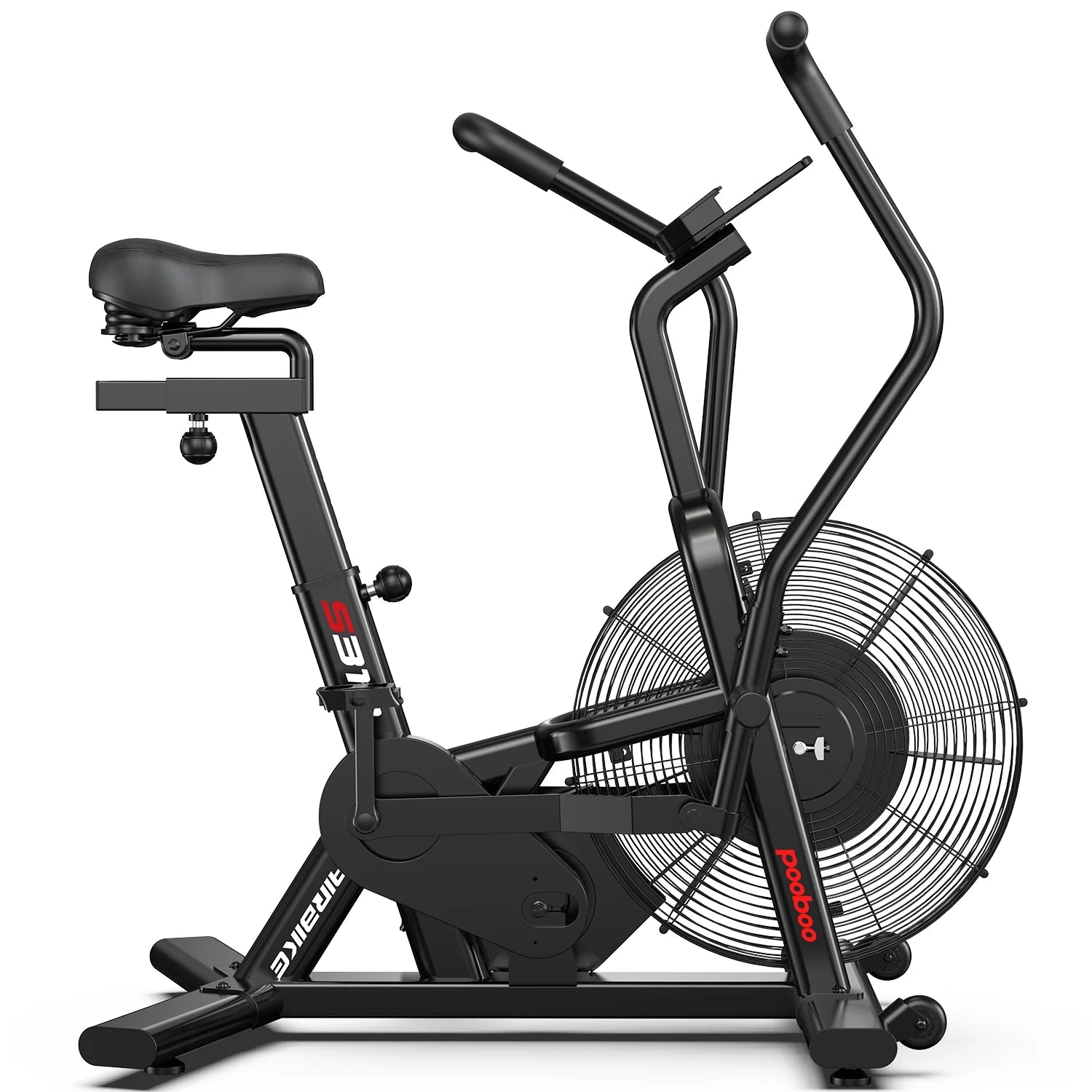 LNOW Commercial Built - in Bluetooth Fan Exercise Bike, Adjustable Air Resistance with Dual - Action Handlebars, Heavy Duty Indoor Cycling Bike for Home Gym Traininning, 350 lb Arm/Leg Cardio Workout