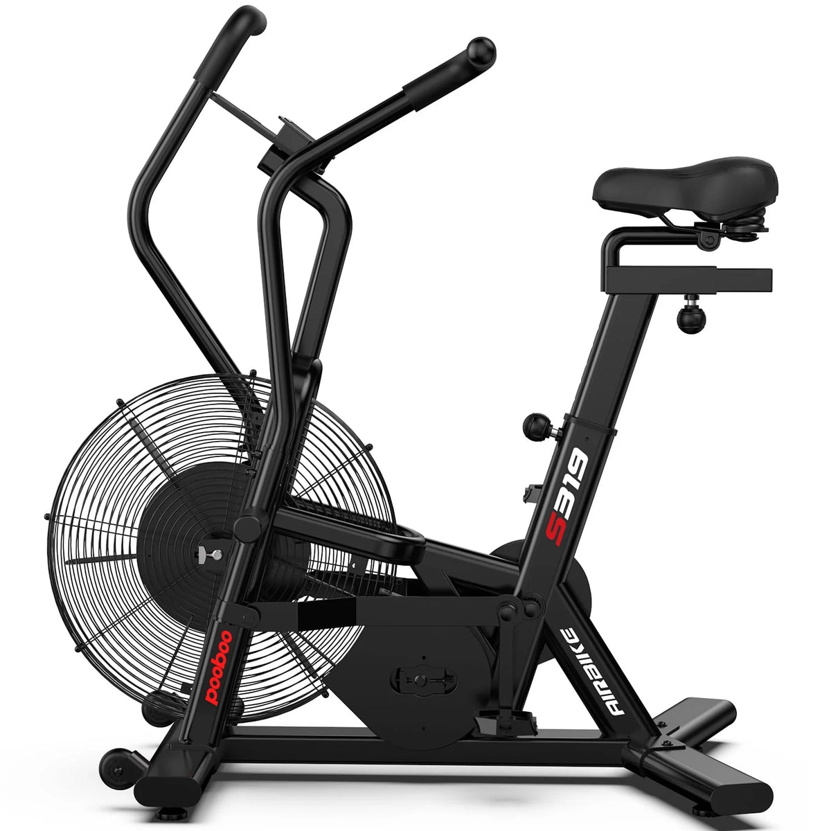 LNOW Commercial Built - in Bluetooth Fan Exercise Bike, Adjustable Air Resistance with Dual - Action Handlebars, Heavy Duty Indoor Cycling Bike for Home Gym Traininning, 350 lb Arm/Leg Cardio Workout