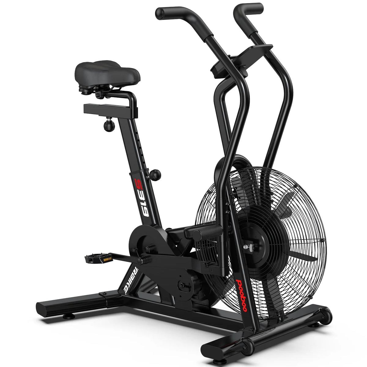 LNOW Commercial Built - in Bluetooth Fan Exercise Bike, Adjustable Air Resistance with Dual - Action Handlebars, Heavy Duty Indoor Cycling Bike for Home Gym Traininning, 350 lb Arm/Leg Cardio Workout